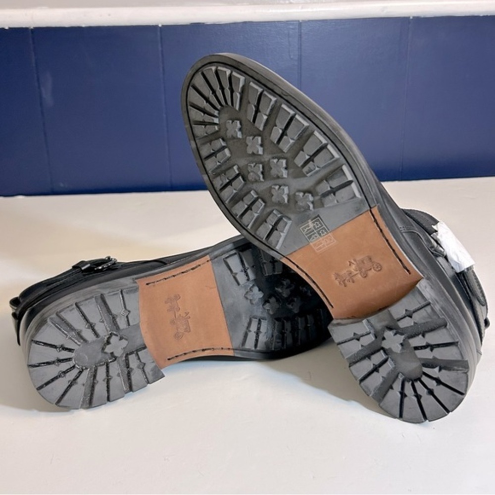 Coach Men’s Bryce Black Leather‎ Boots NEW Size 9D - Picture 6 of 7